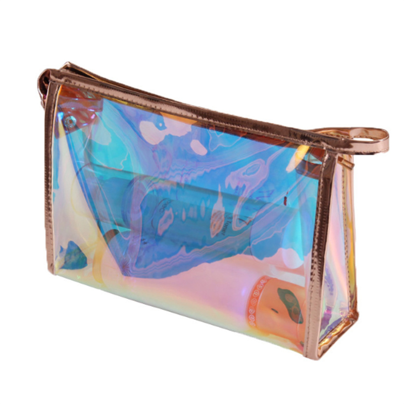 Holographic Makeup Bag Transparent Laser Cosmetic Bags Portable Waterproof Toiletry Pouch for Women Girls JL1790