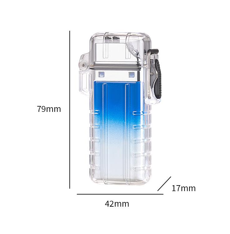 Ultimo accendino al plasma a doppio arco impermeabile antivento chiaro strumento accendini sigarette ricaricabile USB con cordino ABS i