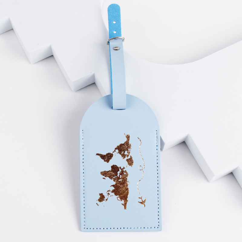 Bag Parts PU Travel Map Printing Luggage Tags Mix Color