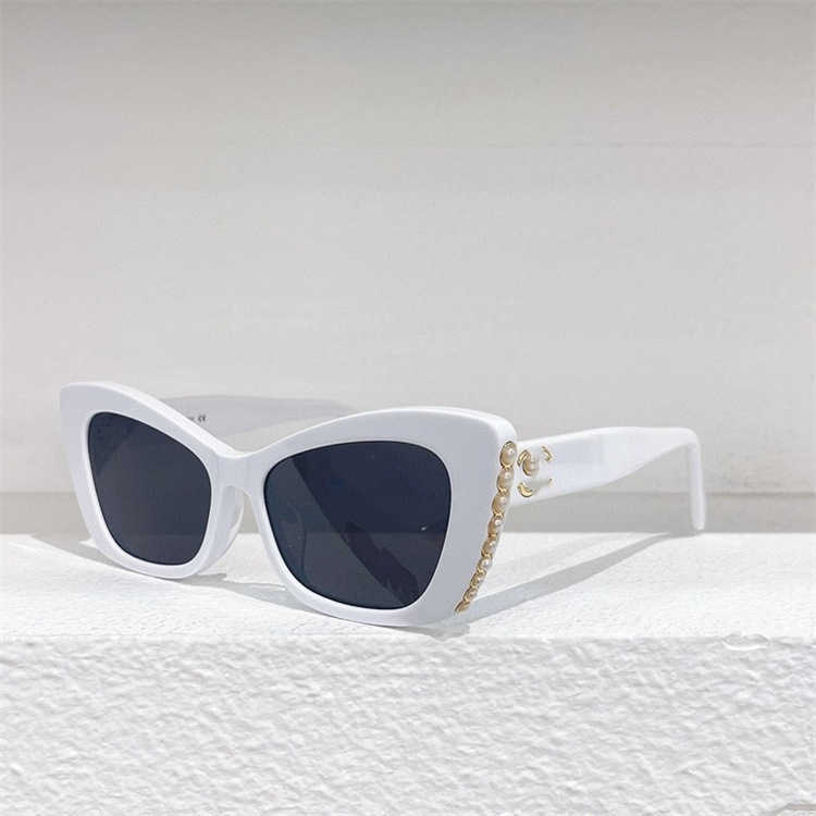 2023 Nowy luksusowy projekt designerski Nowy kot Eye Pearl Edge Net Red Sun Sunglasses CH9021