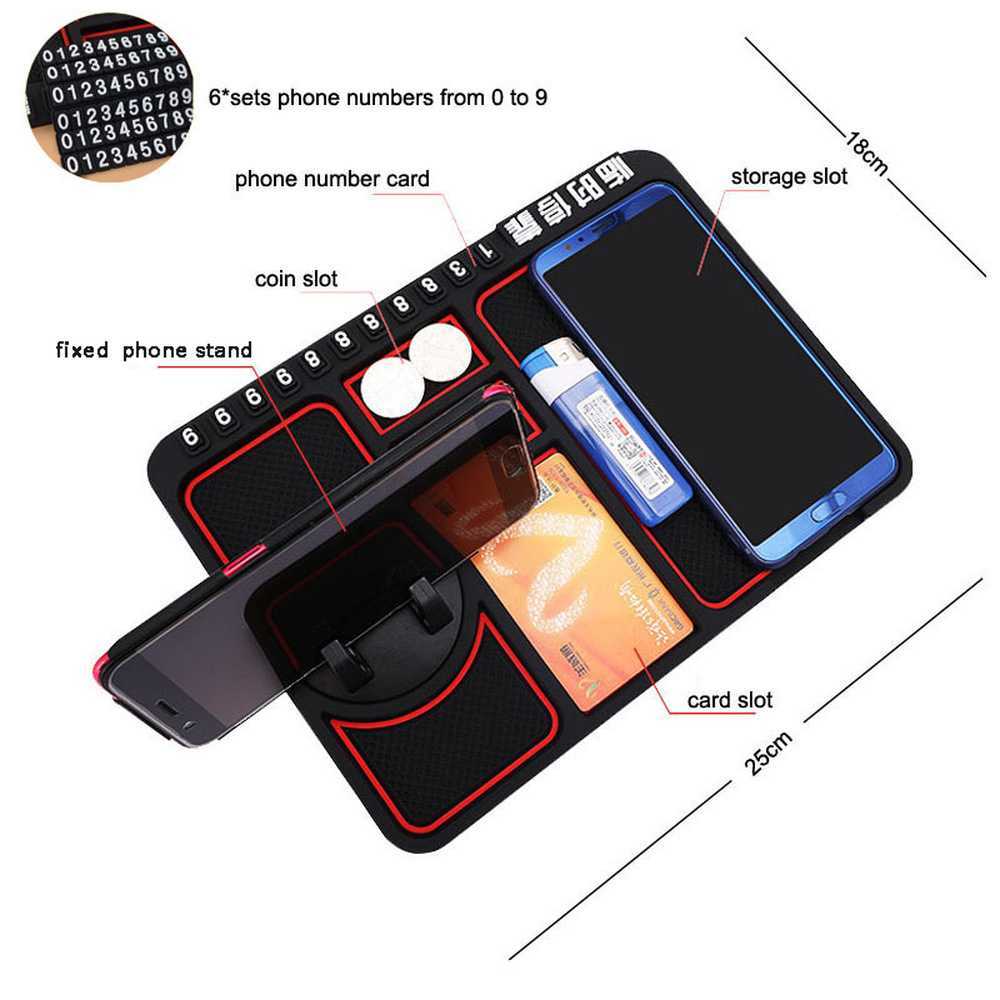 Ny silikonbil Anti-Slip Mat Auto Phone Holder Non Slip Sticky Anti Slide Dash Phone Mount Parkeringsnummer Kortbil Pad Mat Gadget