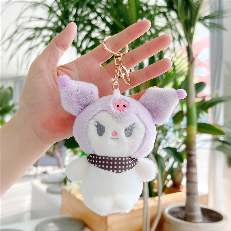 Nieuwe Knuffelige Gevulde pop schooltas hanger Japanse schattige Pudding hond Jade kaneel PC hanger pluche sleutelhanger