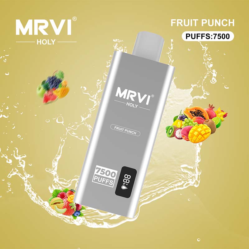 Original MRVI Holy 7500 Puffs Disponible Vape Pen E Cigarettanordning med 600mAh Batteri 15 ml POD Förfylld Catridge laddningsbar EU Free vs skärmdisplay