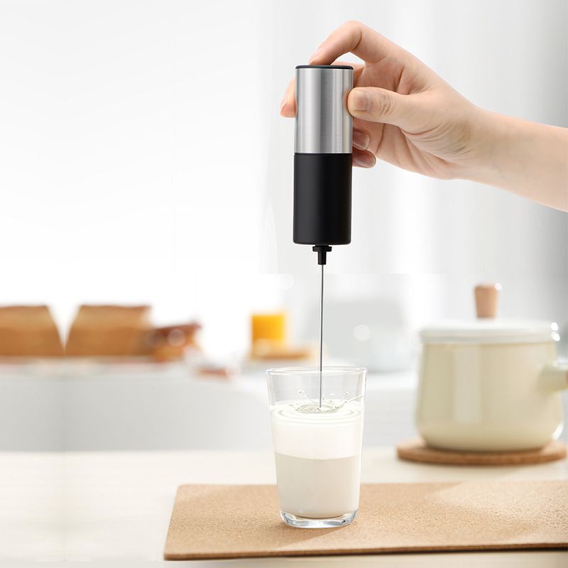 montalatte elettrico alimentato a batteria frusta portatile schiuma caffettiera cappuccino agitatore miscela schiumosa baffo frullino le uova