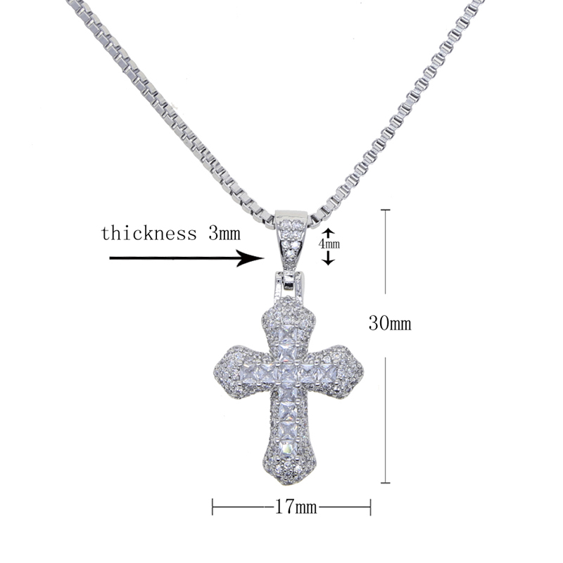 New fashion designer mini cross Charm pendant Necklace Hip hop Women men full paved 5A Cubic Zirconia Party gift jewelry