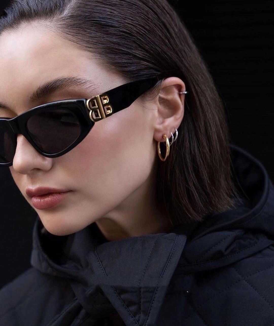 Nouveau designer de luxe 2023 nouvelle version haute double B lunettes de soleil yeux de chat visage féminin petit style français Lunettes de soleil BB