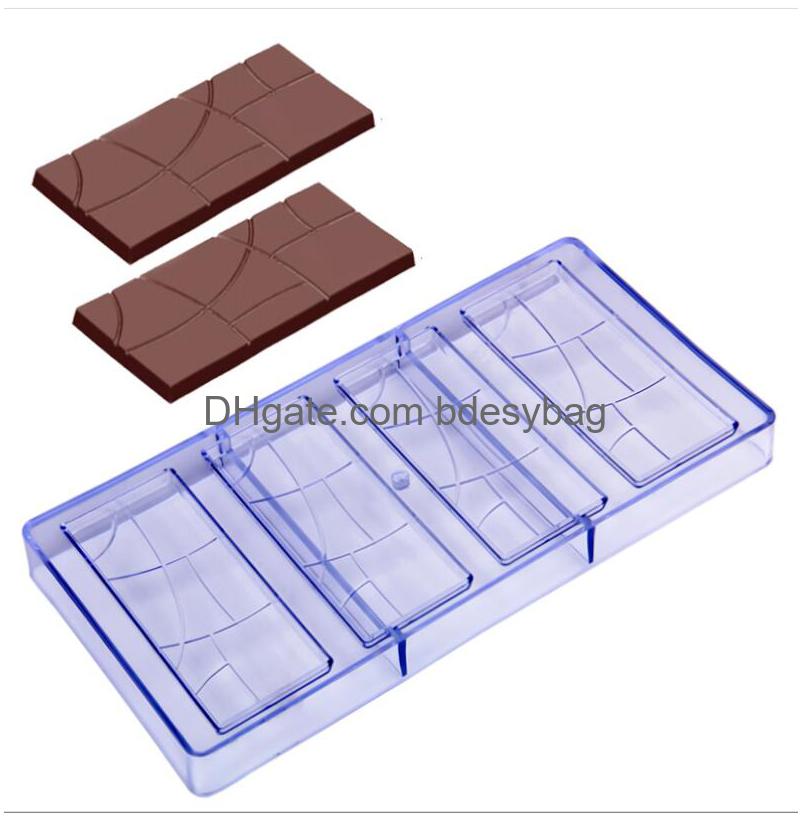 Moldes de cozimento Mods Bar Lattice Molde de chocolate Transparente Mod de plástico rígido Moldes para doces Grau alimentício Atacado One Up Wrapper Lata Alumi