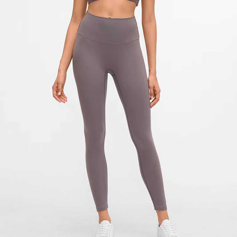 Rikta in ett stycke som skär Hög midja Yoga Leggings Fitness Tummy Control Squat Proof Elasticitet Kvinnor Sportbyxor byxor