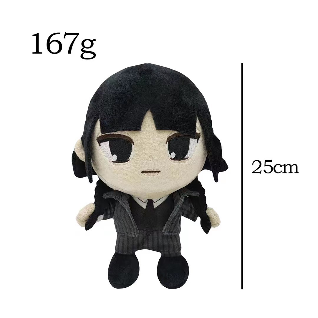 Anime Peripheral Stuffed Plush Animals Toy Dark Wednesday Adams Pillow Doll Children's Playmate Home Decoration Boys Girls 25cm DHL