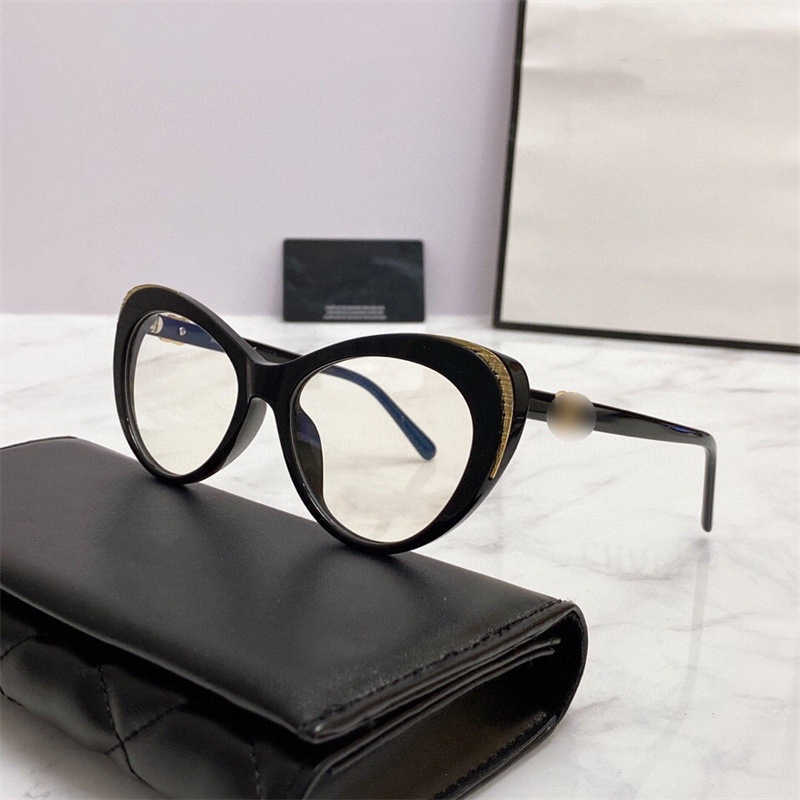 2024 مصمم أزياء جديدة مصممة فاخرة شمسية CH3405 الإنترنت المشاهير مع نفس نظارات Cat Eye Frame Permother Flated Lens Trend 1