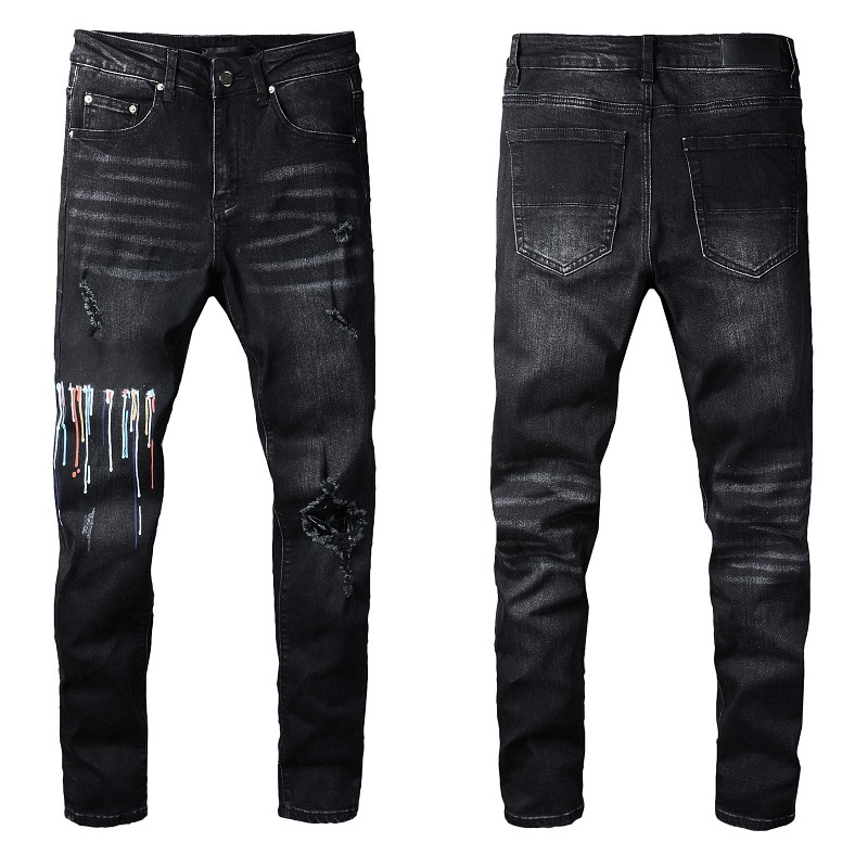 A jeans jeans firmati mens jeans skinny pantaloni desig Long hippop Sticker Ricamo Slim Denim Straight streetwear Pantaloni skinny all'ingrossom28-40