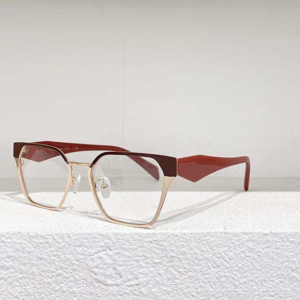 Luxe designer zonnebrillen P Family's nieuwe half frame Japanse en ins -stijl platte dames veelzijdige mode optische spiegel PR 63WV