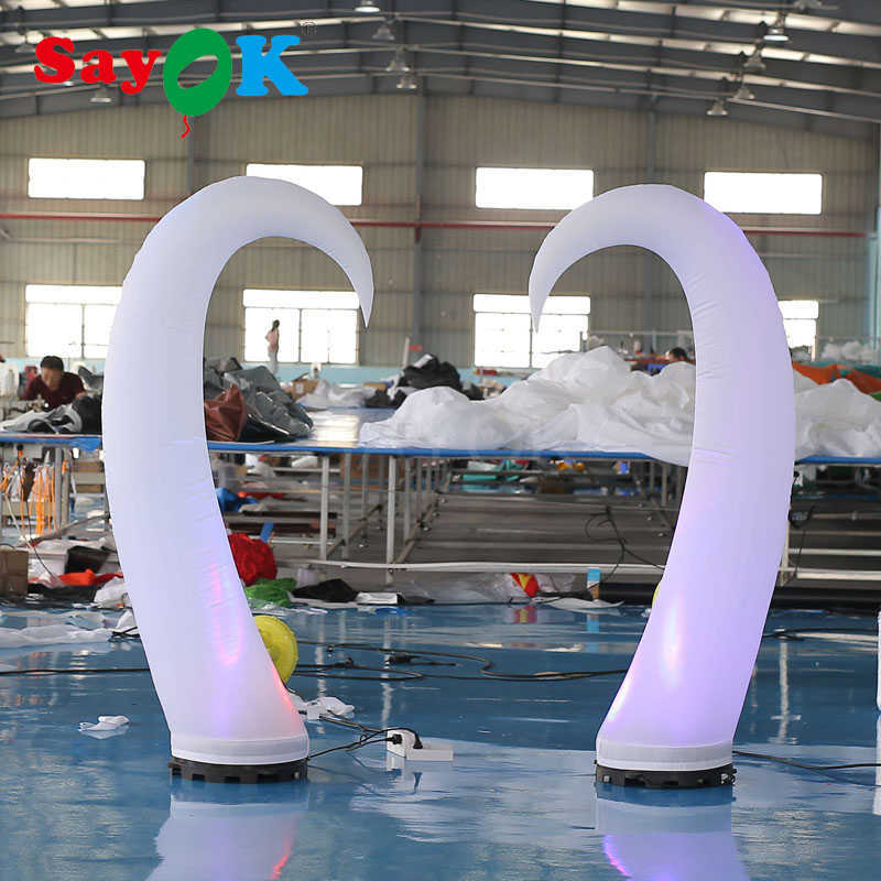 Special ground lighting inflatable LED conical high light inflatable decoration that emits light in the dark used for wedding party stages