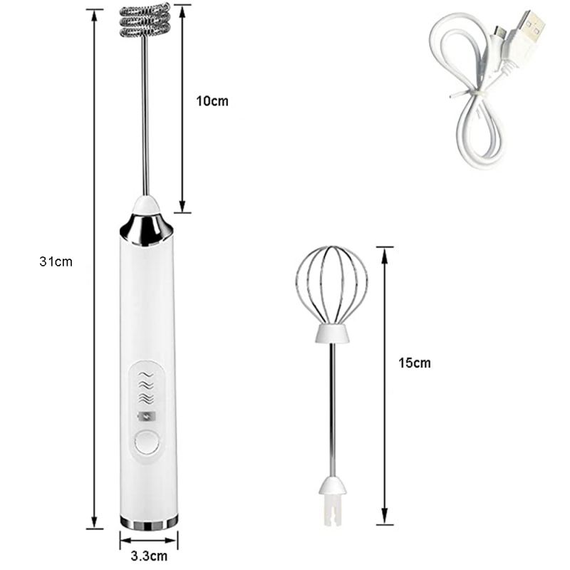 handheld electric milk frother whisk egg beater usb rechargeable coffee blender household milk shaker mixer foamer food blender