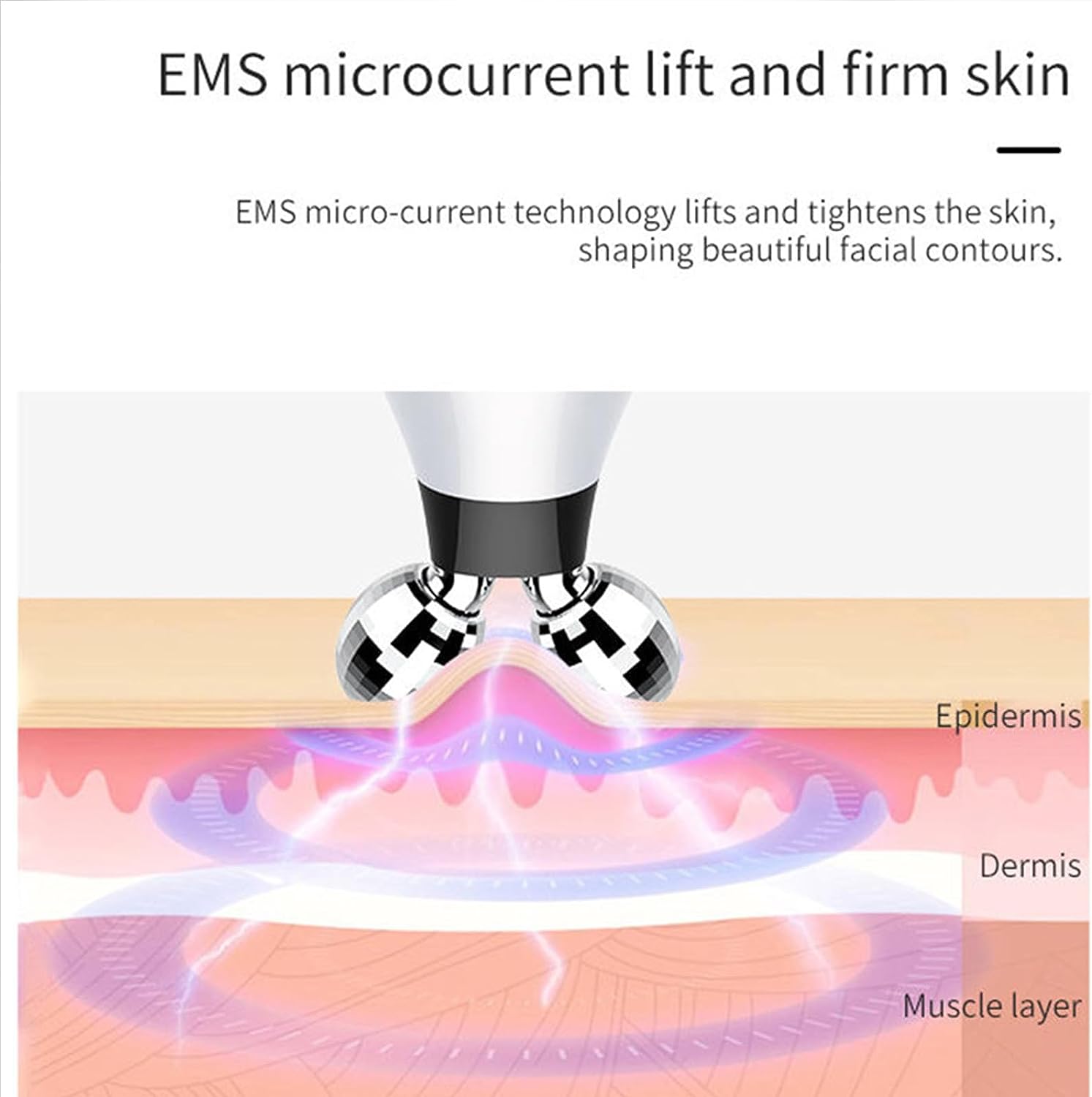 Instrument de massage facial électrique à usage domestique Instrument de beauté à micro-courant domestique Massage à rouleaux EMS Lifting et serrage du visage Masseur V-Line