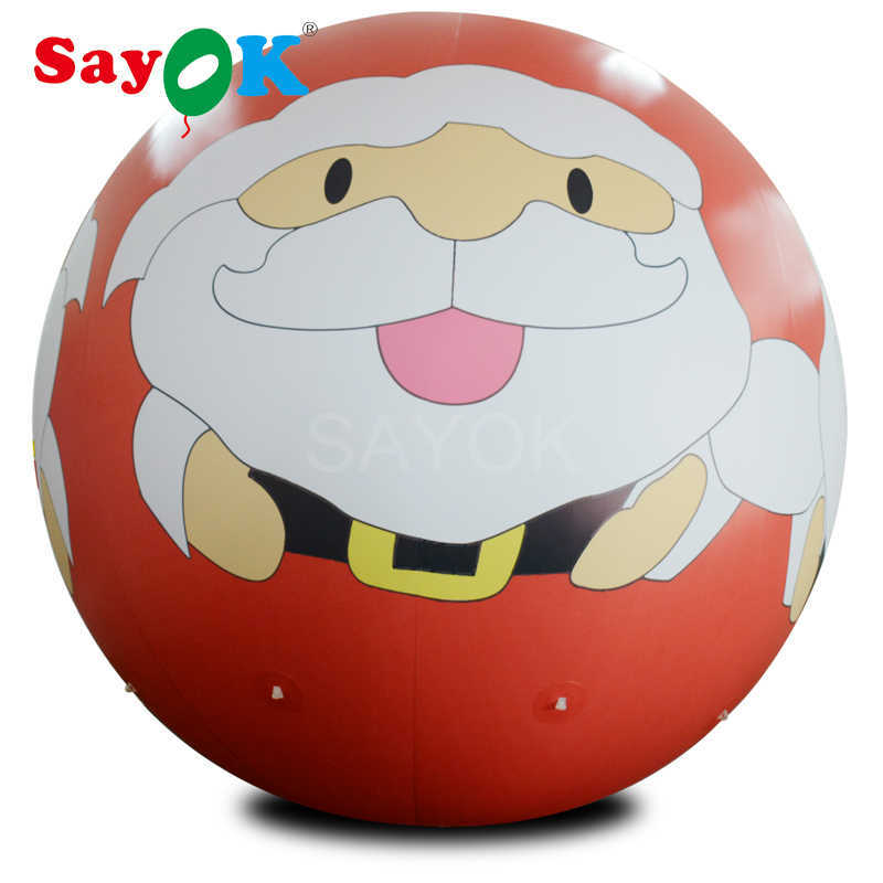 Ballon à hélium gonflable en PVC de 2 m/3 m avec lumières et grand ballon à hélium avec impression du Père Noël utilisé pour les activités et les fêtes de Noël