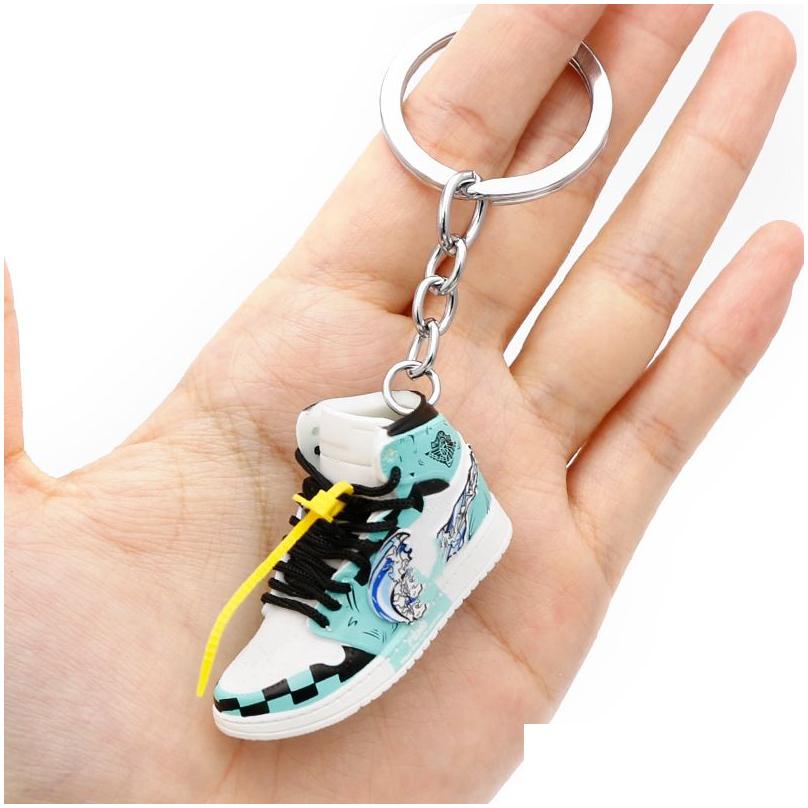 Chaveiros Lanyards Designer Sapatos 3D Joint Cartoon Basquete Sapato Chaveiro Estereoscópico Sneaker Chaveiro Top Quality Pingente Acc Dhowz