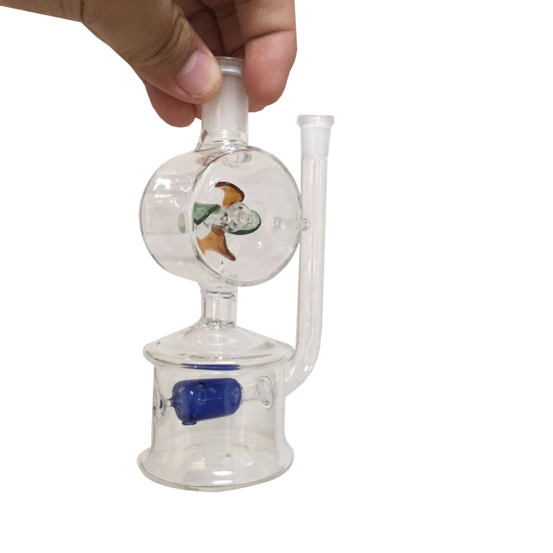 Windmill Glass Water Oil Burner Bubbler Perc Hand Hookah Bong Pipes Bubble Recycle Filter Small Bubblers