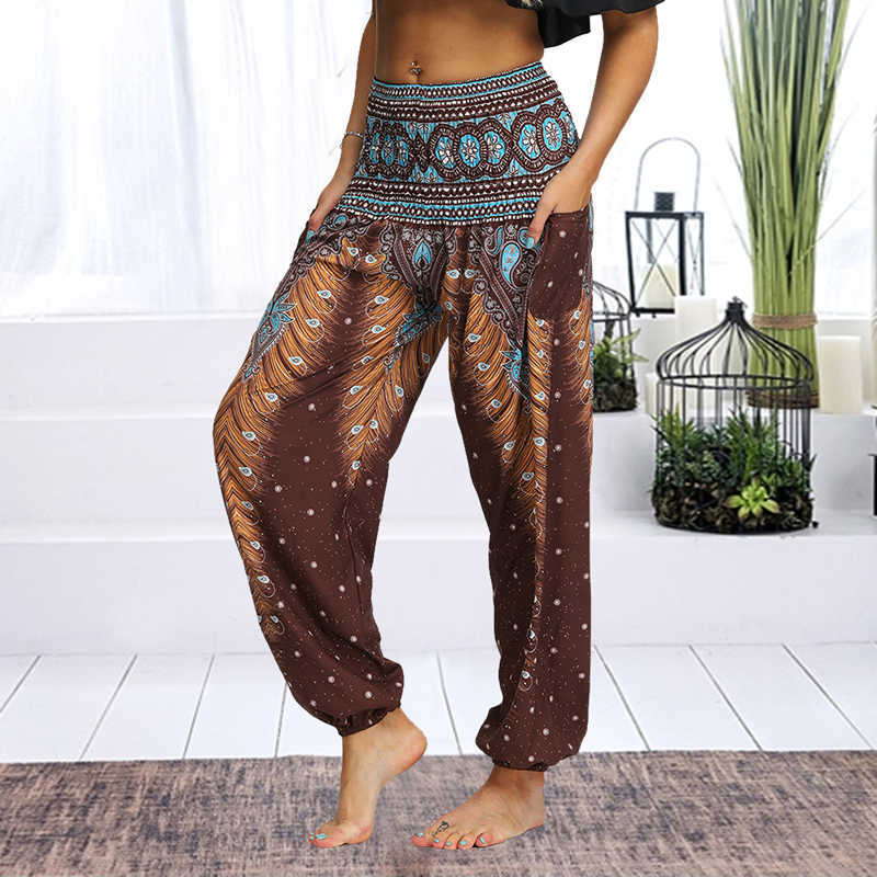 Womens Loose Yoga Pants Floral Print Wide Leg Trousers Long Stretch Palazzo Sweatpantsharlan