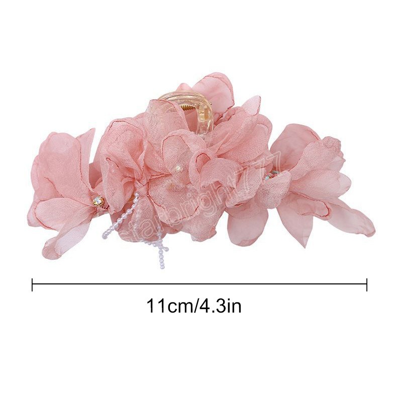 Large Size Flower Hair Clip Claws Hair Crab For Girls Barrettes Hairpins Women Summer Fashion Ornament Hair Accessories