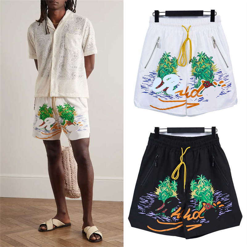 Projektantki szorty Rhude Shorts Summer Fashion Beach Pants Men High Quality Street Wear Red Blue Black Purple Spodnie Mens Krótkie US Siize: S-XL18Styles