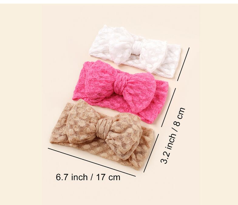 Bandeau à nœud en maille pour bébé Double grand nœud Bandeau à larges bords pour bébé Accessoires pour cheveux doux pour nouveau-nés