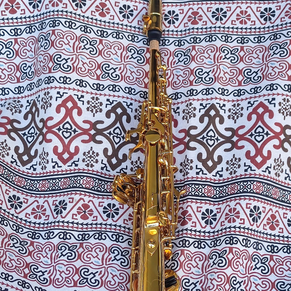 Professionele BB gestemde sopraan rechte pijp saxofoon gelakt goud messing gravure patroon Gemaakt in Frans vakmanschap jazz instrument