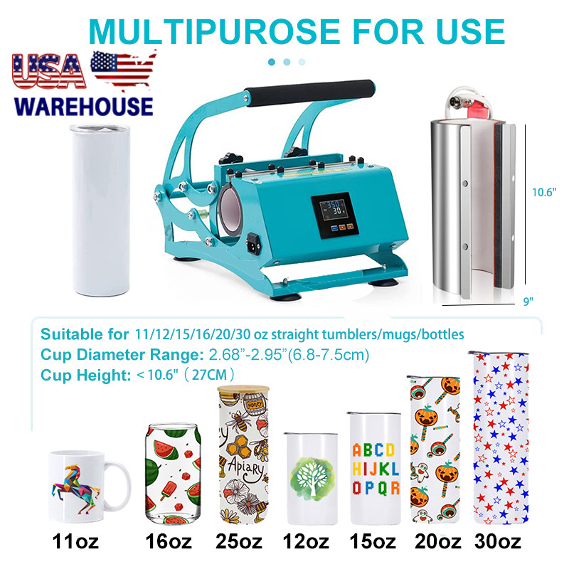 20/30oz Skinny Tumbler Heat Press Machines Factory Direct Sale i lager Fast Transport