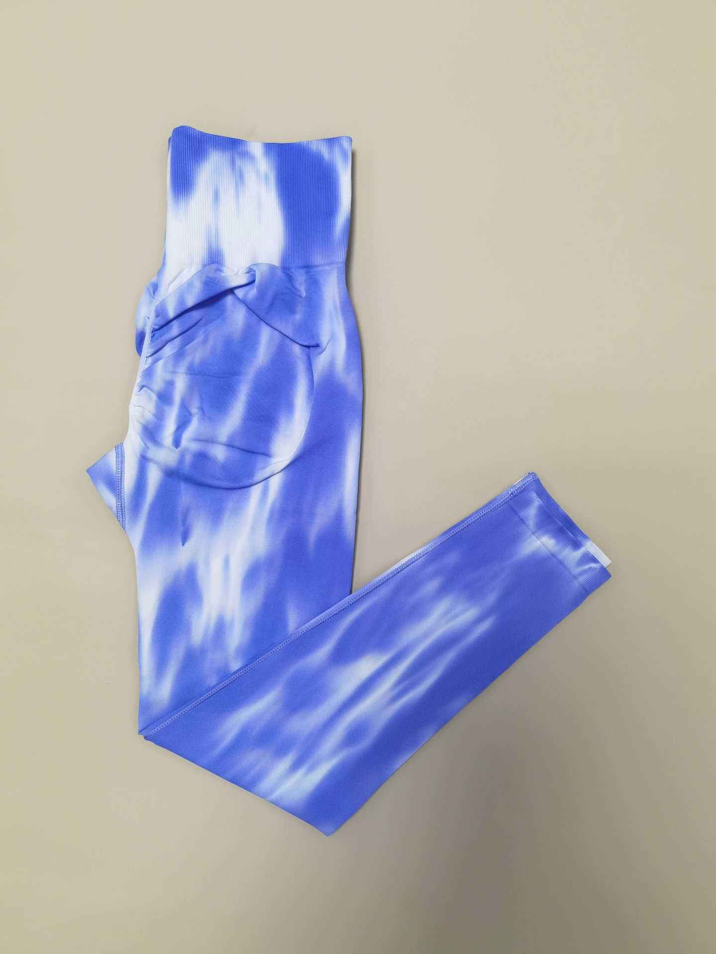 Neue Aurora Tie Dye Yoga-Hose für Damen, nahtlos, hohe Taille, pfirsichfarbene Hüfte, Fitness, schnell trocknende Sport-Leggings