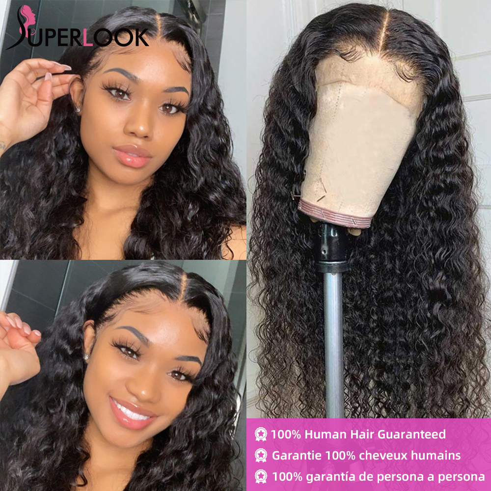 Hd Transparent Lace Front Human Hair Wigs Preplucked Curly Lace Frontal Deep Wave Glueless Wig Human Hair Ready To Wear Lace Wig