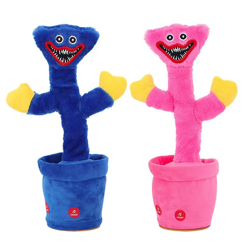 Anime jouet en peluche électrique danse Cactus balançant la langue chantant le père noël modèle d'enregistrement Rechargeable cadeau heureux pour les enfants