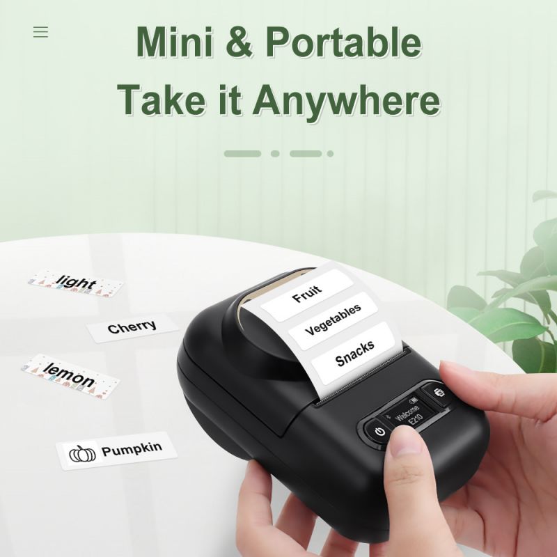 adhesive thermal label printer e210 mini wireless bluetooth label maker similar as niimbot b21 label machine home use office