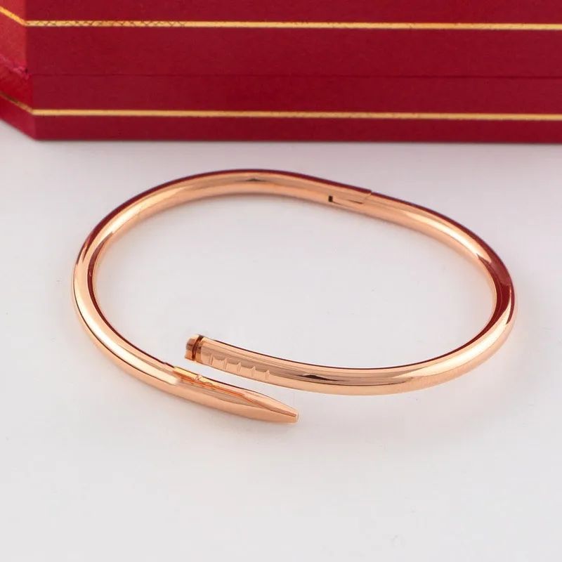 Love Gold Bracelet nail bracelet Designer Bangles for Women Mens Liga de Aço Inoxidável Bracelete Pulsera Pulseras Banhado a Ouro Prata Rosa Jóias Pulseiras de Diamante