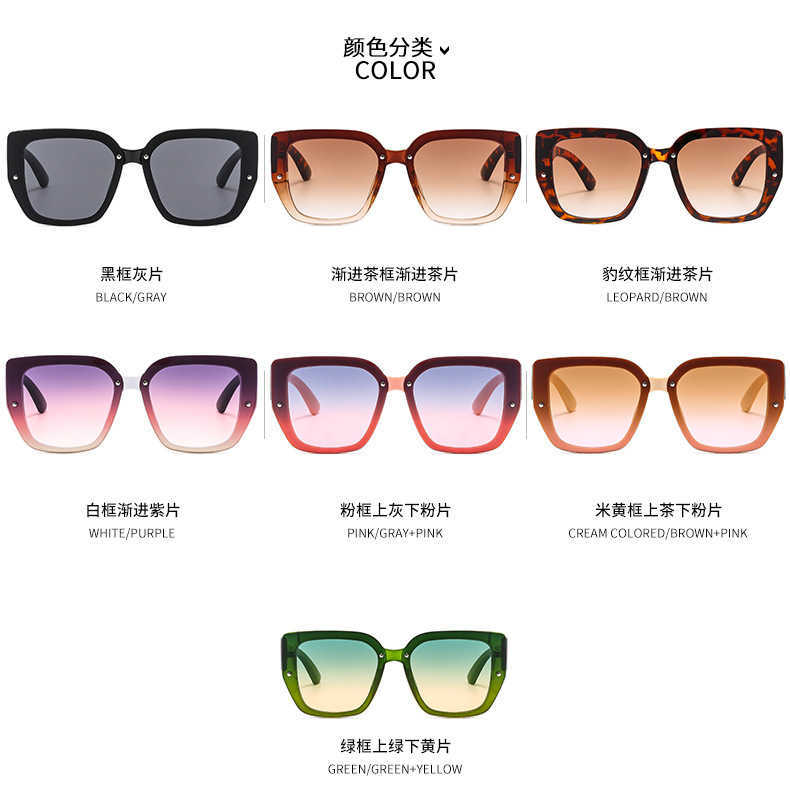 2024 Nuevo diseñador de lujo Fashionable New Red Green Green Three Color Cat Eyes Gafas de sol versátiles para hombres y mujeres