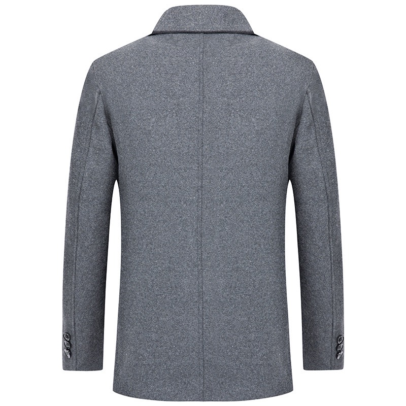 Nuovo cappotto di lana da uomo d'affari autunno e inverno con peluche alla moda e cappotto di lana spessa calore, traspirabilità e comfort