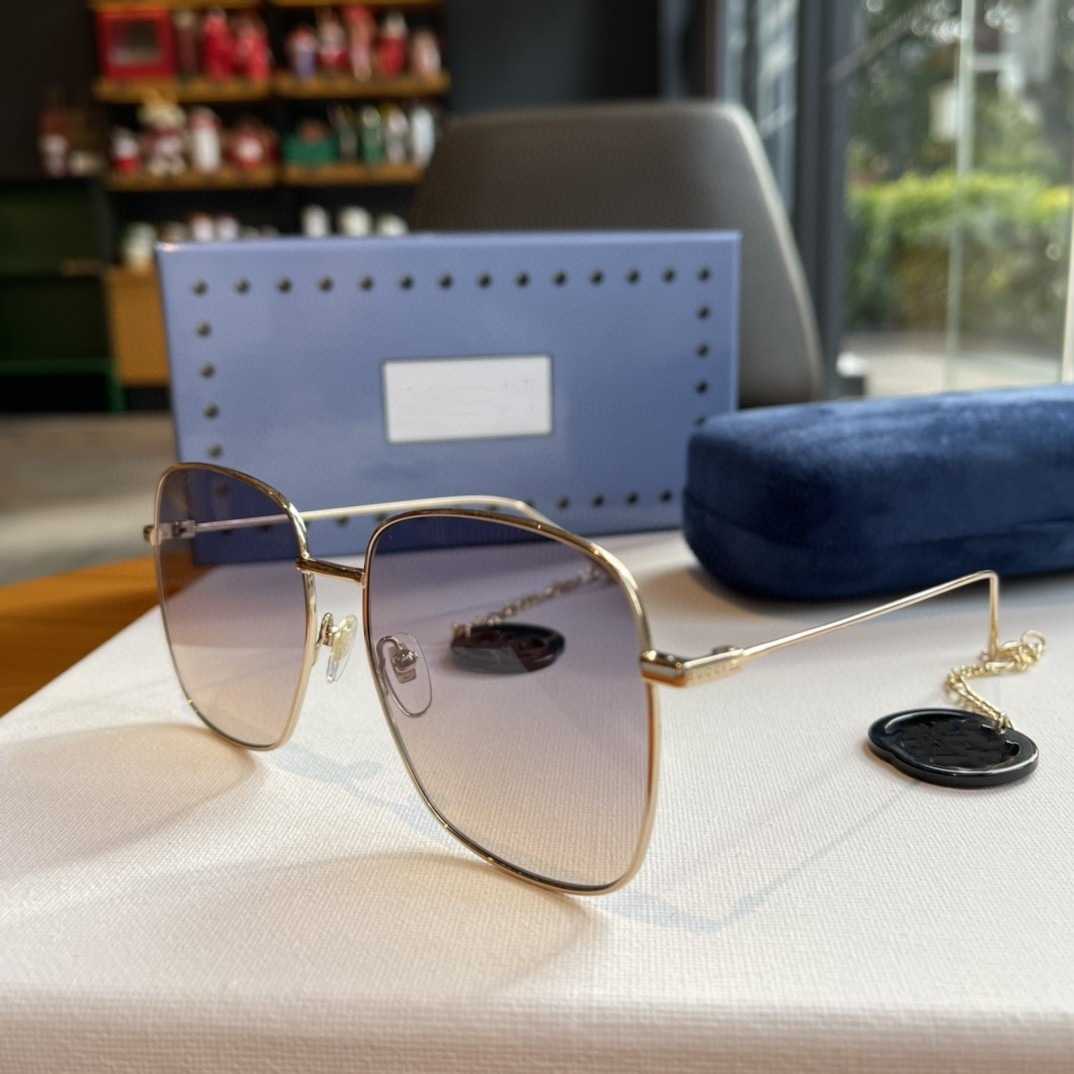 2024 Luxury Designer luxury designer sunglasses New G Family Women's Love Earrings Chain Fashion Versatile Metal Frame Sunglasses 1031 UV Resistant