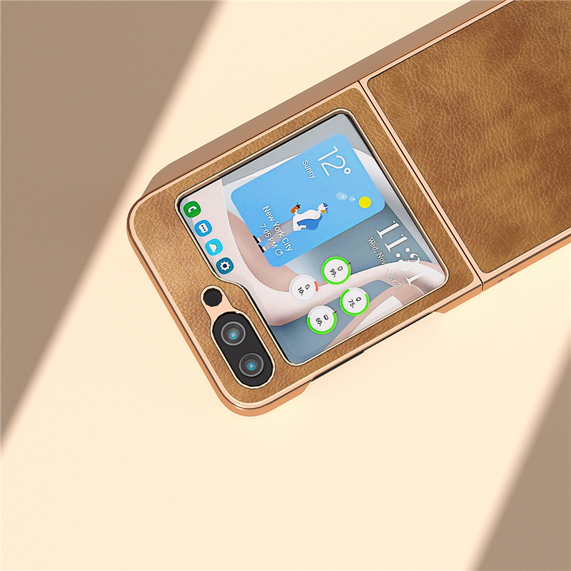 Lüks Retro Mat Deri Vogue Telefon Kılıfı Samsung Galaxy Katlama Z Flip5 Flip3 Flip4 5G Dayanıklı İnce Tam Koruyucu Yumuşak Tampon Anti-Slip Düz Renk Kabuğu