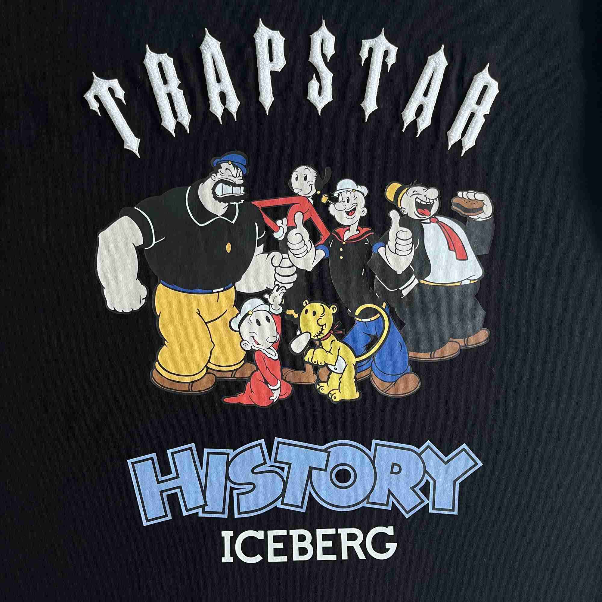 Мужская футболка Trapstar с короткими рукавами и вышивкой «Попай» с модным принтом европейской и американской моды