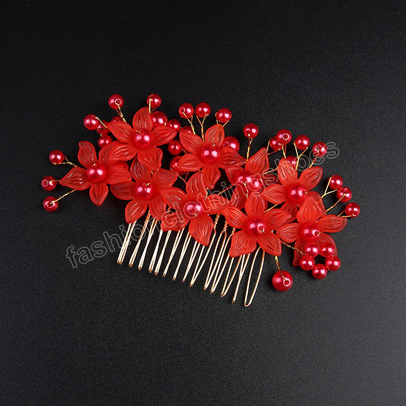 New Bridal Pearl Flower Hair Comb Wedding Hair Accessories Hairpins Women Elegant Hairgrips Hairclip Headdress Hair Jewelry