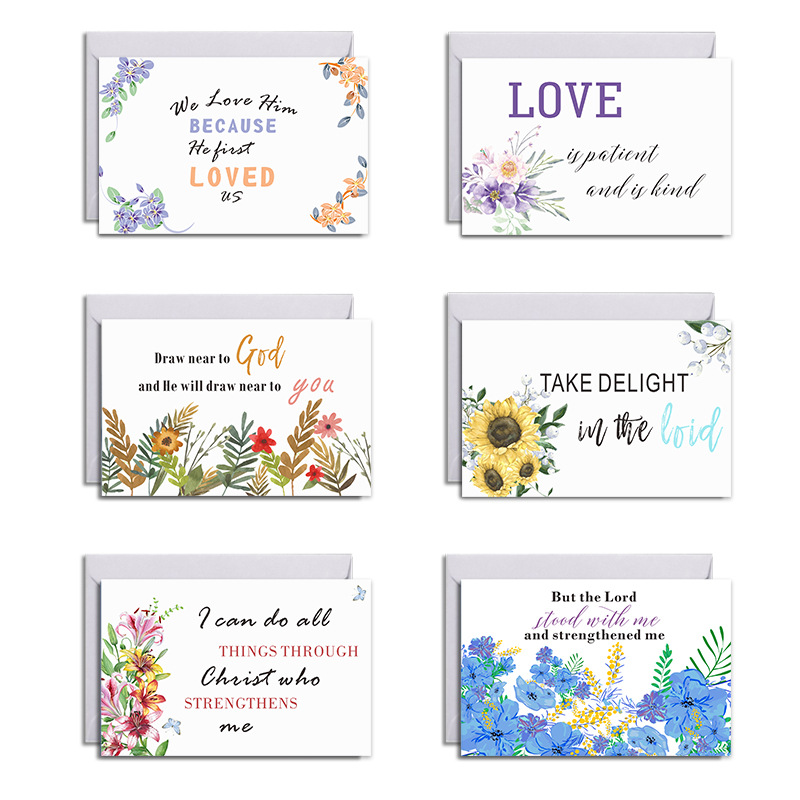 48 US Amazon Style Spot Greeting Cards NEVER STOP Inspirational Encouraging People English Foreign Trade Postcards