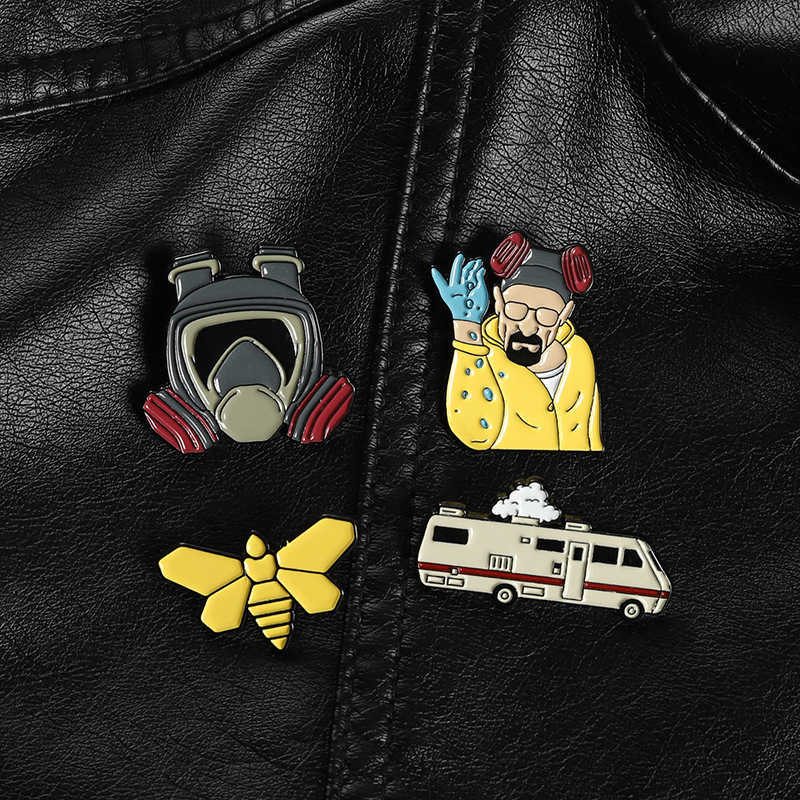 Pins Brooches Breaking Bad Enamel Pins Backpack Hat Bag Collar Lapel Badges Fried Chicken Metal Cartoon Brooch Men Women Fashion Jewelry Gifts HKD230807