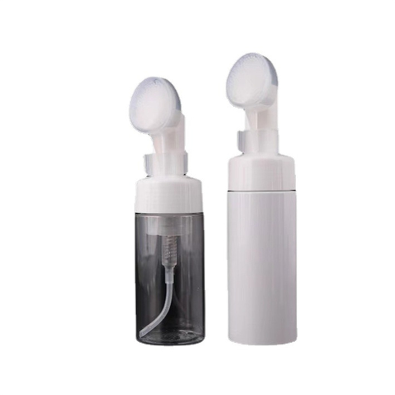 2023 NOVA escova de silicone garrafa de espuma mousse de limpeza garrafas de embalagem bomba de espuma PET limpador facial recipiente de espuma 100ml 120ml 150ml 200ml