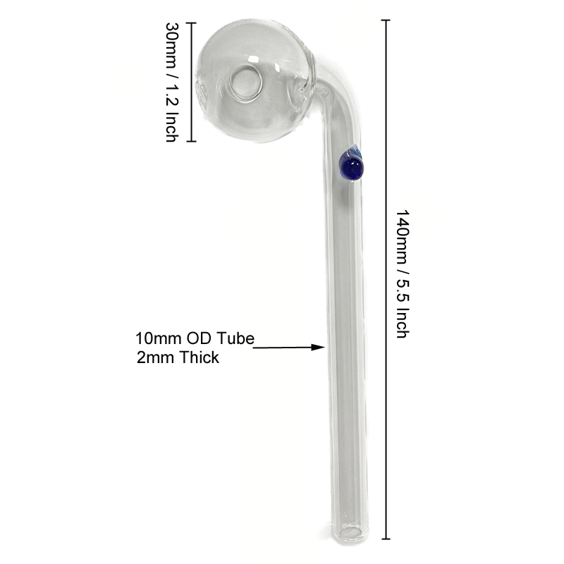 쿼츠프로 실제 파이렉스 유리 오일 버너 파이프 SP 14cm 구부러진 구부러진 핸드 튜브 방수 흡연 파이프