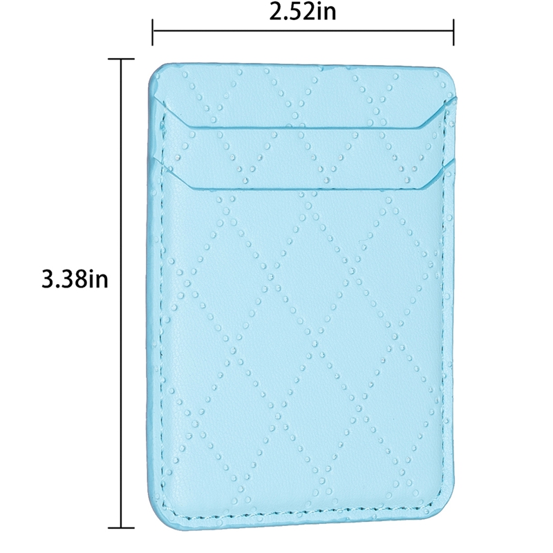 Universal Checkered Diamond Grain PU Leather Stick On Wallet Cases For Iphone 15 14 Samung S23 FE S22 Two Cards ID Credit Slot Pocket 3M Sticker Mobile Back Phone Cover