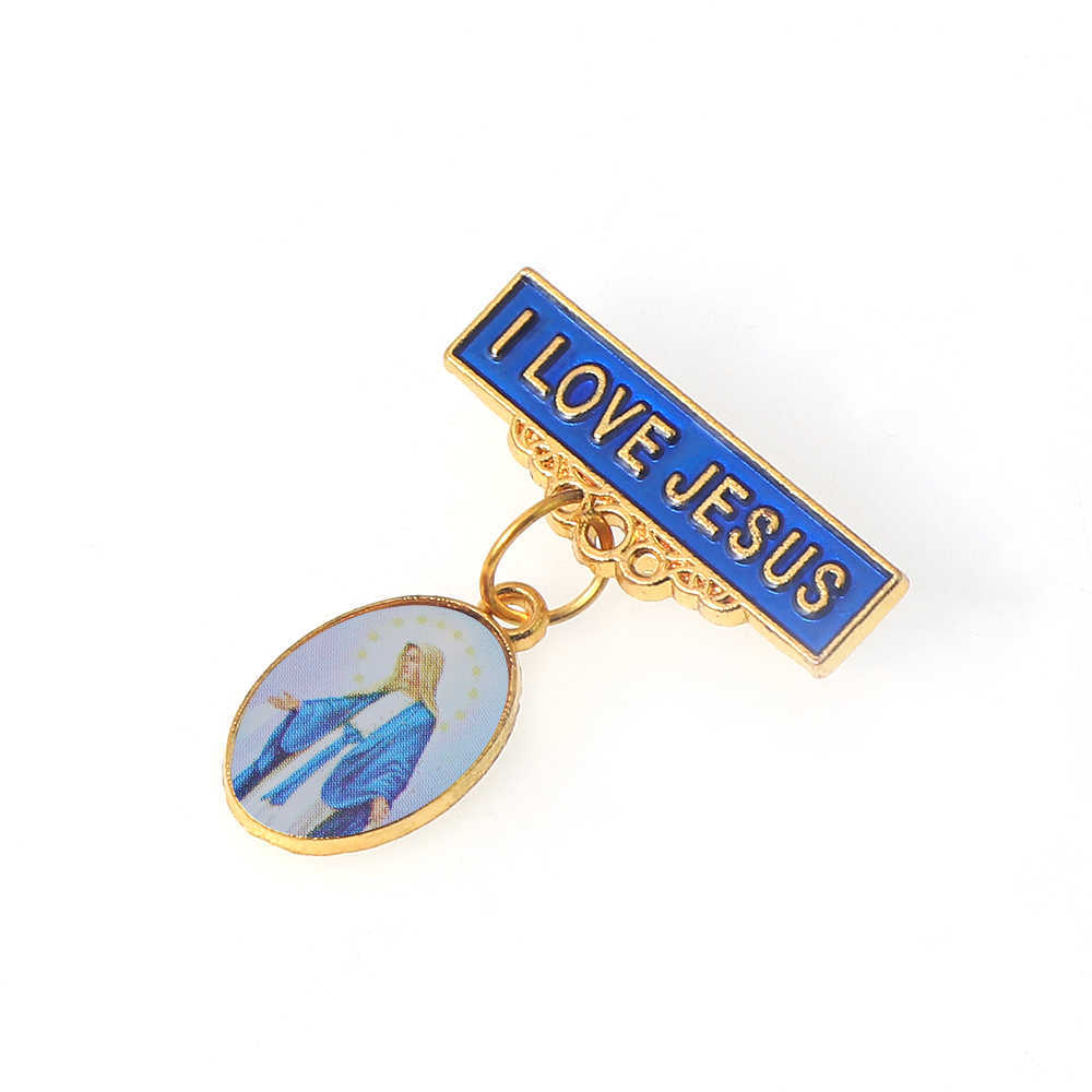 Pins Brooches Virgin Mary Jesus Small Brooches Random Pictures For Women Fashion Brooch Bag Pin Women Gifts Religious Jewelry HKD230807