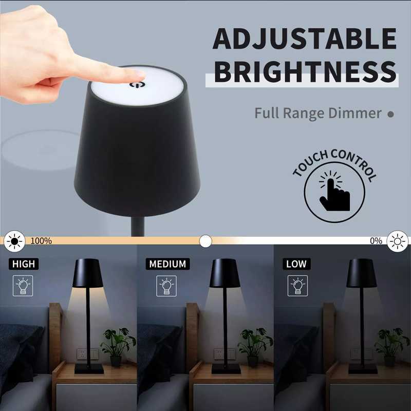 LED masa lambası taşınabilir dokunmatik masa lambası şarj edilebilir vintage lamba için restoran yatak odası barscing kahve dükkanı gece ışık hkd230807