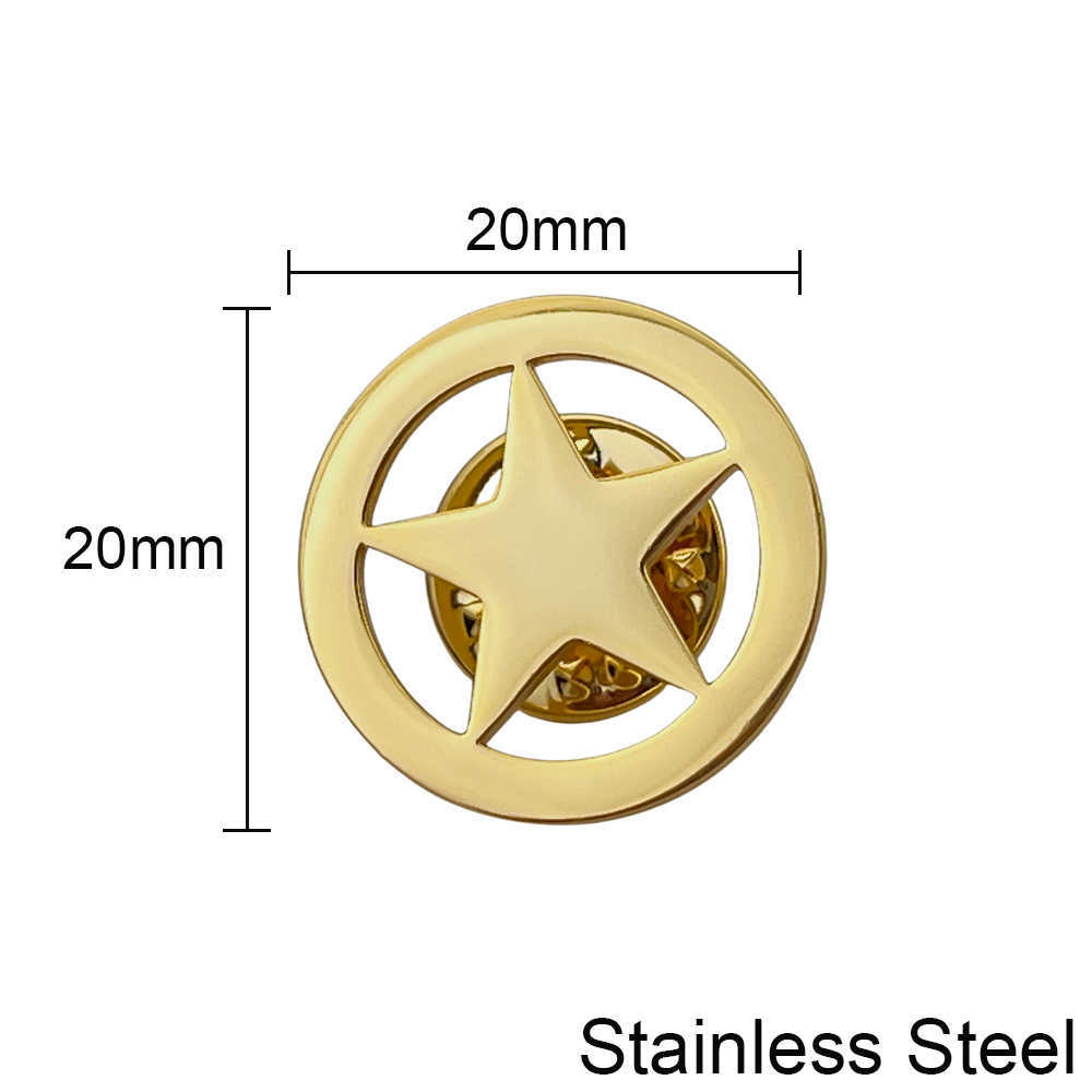 Pins Brooches Classic Circle Star Brooch для мужской пентаграммы шарм ювелирные украшения из нержавеющей стали булавки для бабочки свадебные вечеринки Значок костюма папа подарок HKD230807