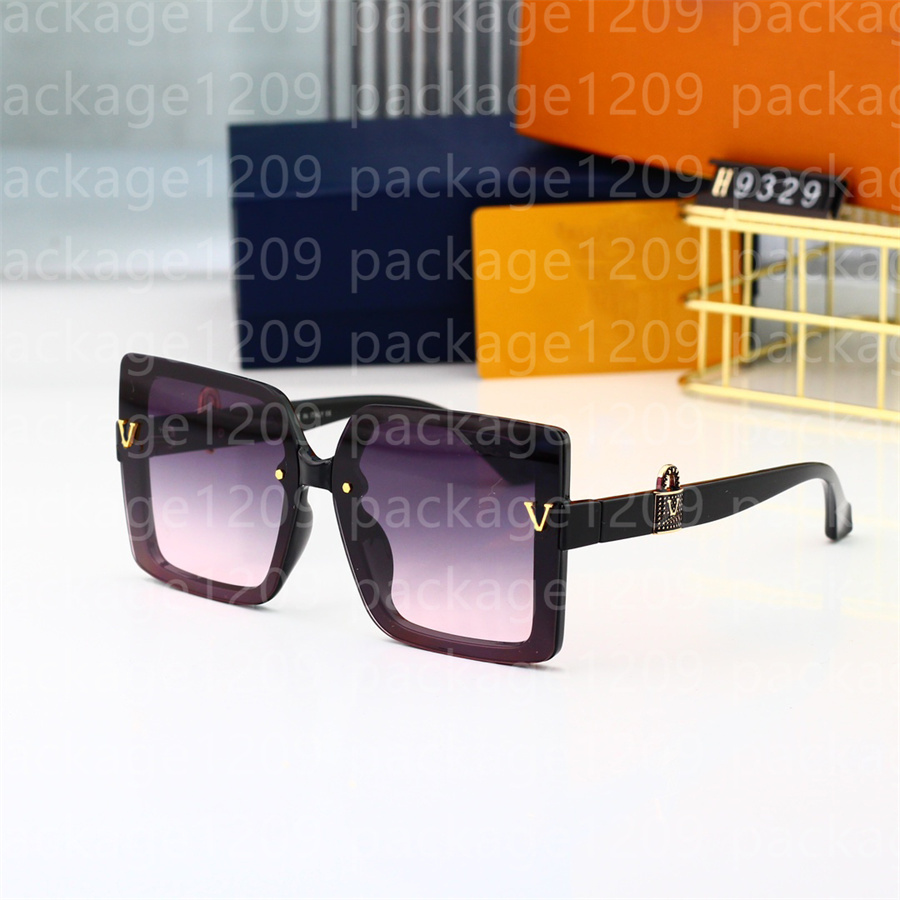 9329 óculos de sol inteiros designers originais Óculos de óculos ao ar livre PC Moda Moda Classic Lady Mirrors for Women and Men Glas2617
