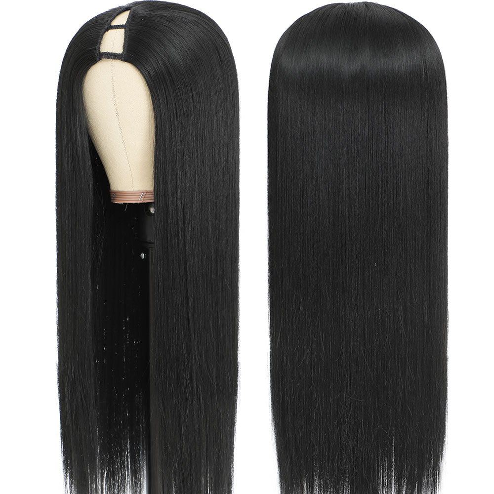 V Part Wig Silk Straight Wig 12-30 Inch V Shape Wigs No Group Out Quick Leave Upgrade U Part part for Black Women