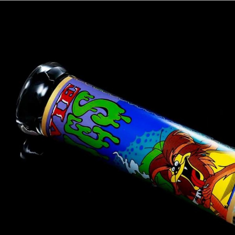 Glass bong Cartoon vampire Decal Beaker Pipe 12.6 "high thickness dab rig Recycled smoking accessories 14mm bowl and under dry